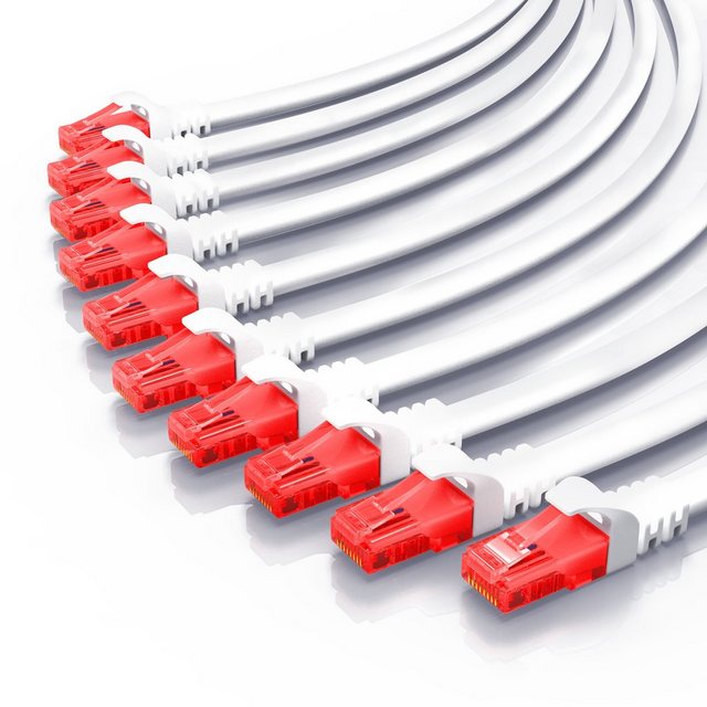 Bild von CSL CAT.6 Netzwerkkabel - Ethernet Gigabit Lan Kabel RJ45 - Patchkabel - komp. CAT.5 CAT.6 CAT.7 CAT.8 (UTP, CAT6, 0.50 m), Netzwerkkabel