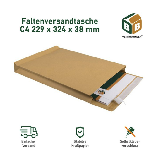 Bild von Praktische Faltenversandtaschen für den sicheren Versand von Dokumenten