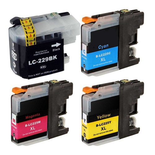 Bild von D&C Kompatibel Brother LC-225 XXL, LC-229 XXL Multipack 4-Farben