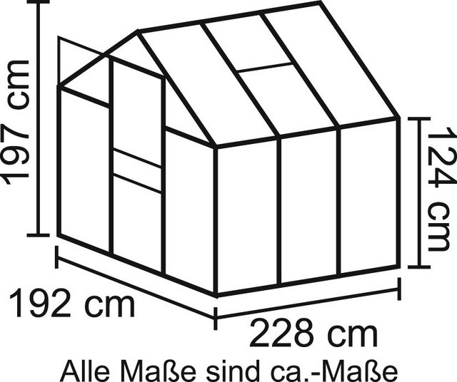 Bild von Vitavia Gewächshaus Calypso 4400, BxTxH: 192 x 228 x 197 cm, 6 mm Wandstärke, Set, mit 2-tlg. Zubehör