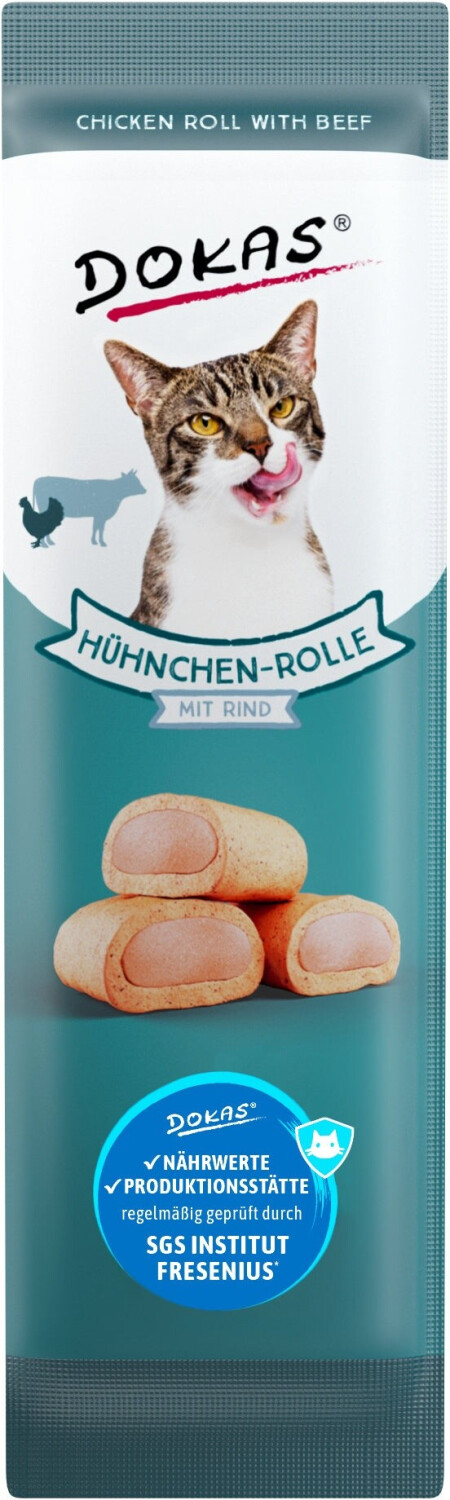 Bild von Dokas Adult Hühnchen-Rolle Katzensnack mit Rind 10g