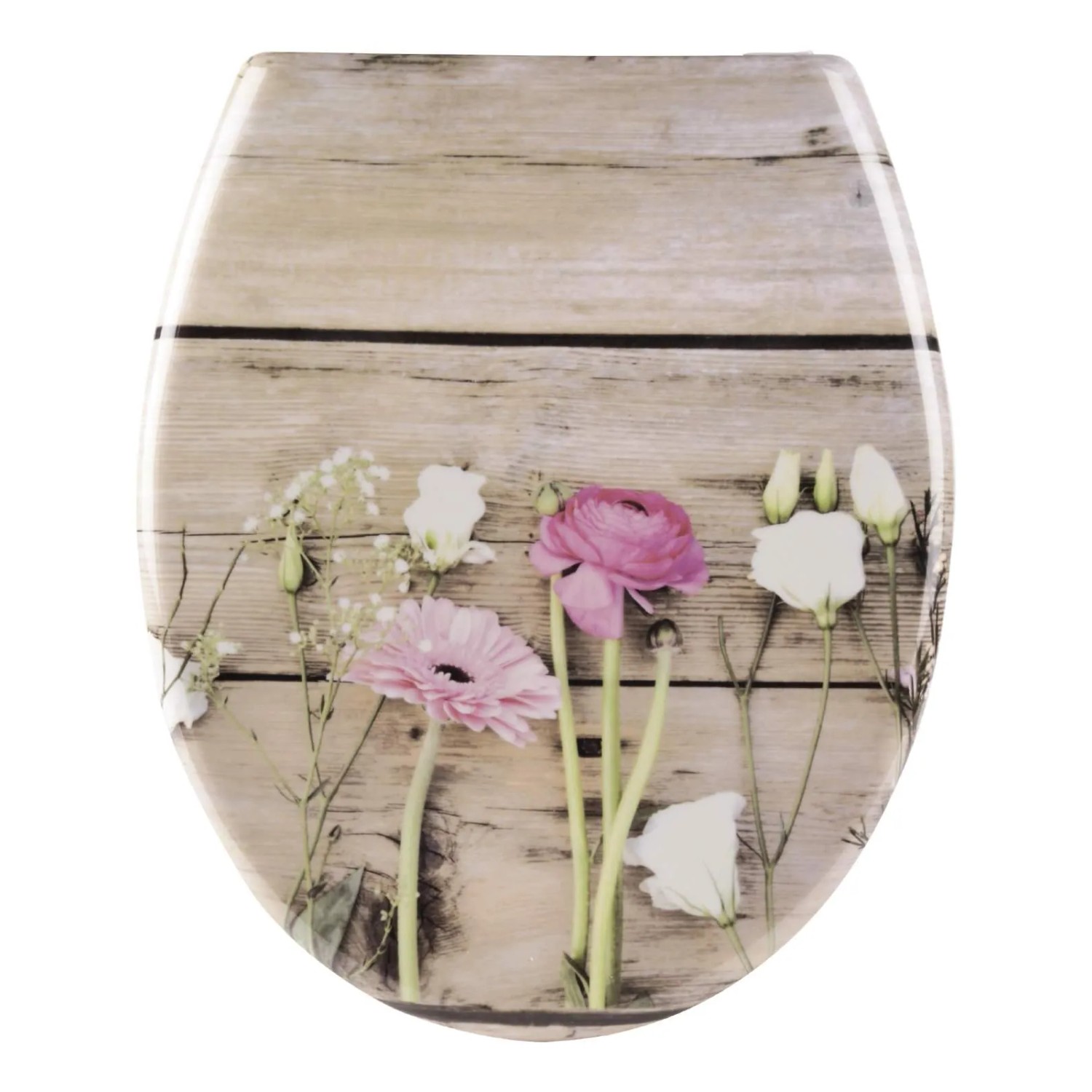 Bild von Calmwaters WC-Sitz Motiv Landhaus, Motiv Wild Flower, Duroplast, Absenkautomatik, Abnehmbar, 26LP5390