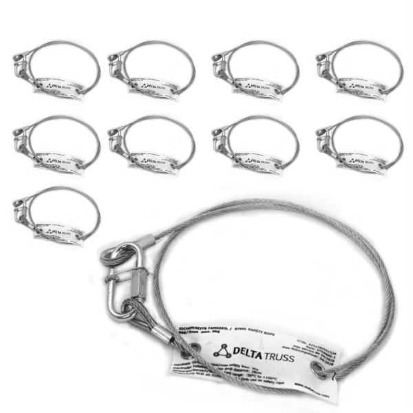 Bild von Sicherheitsfangseil 600x3mm - 10er Set - Safety nach BGV-C1 bis 5kg