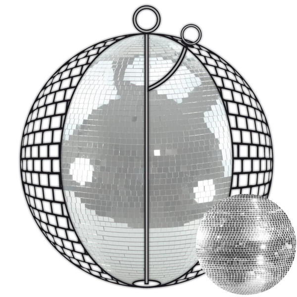 Bild von Spiegelkugel 100cm - silber - Diskokugel Echtglas - 7x7mm Spiegel - PREMIUM Serie