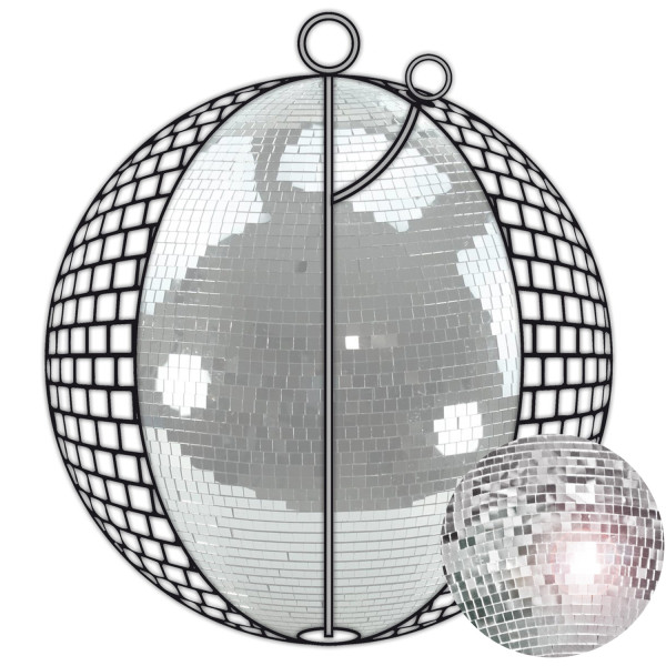 Bild von Spiegelkugel 200cm - silber - Diskokugel Echtglas - 20x20mm XL Spie...