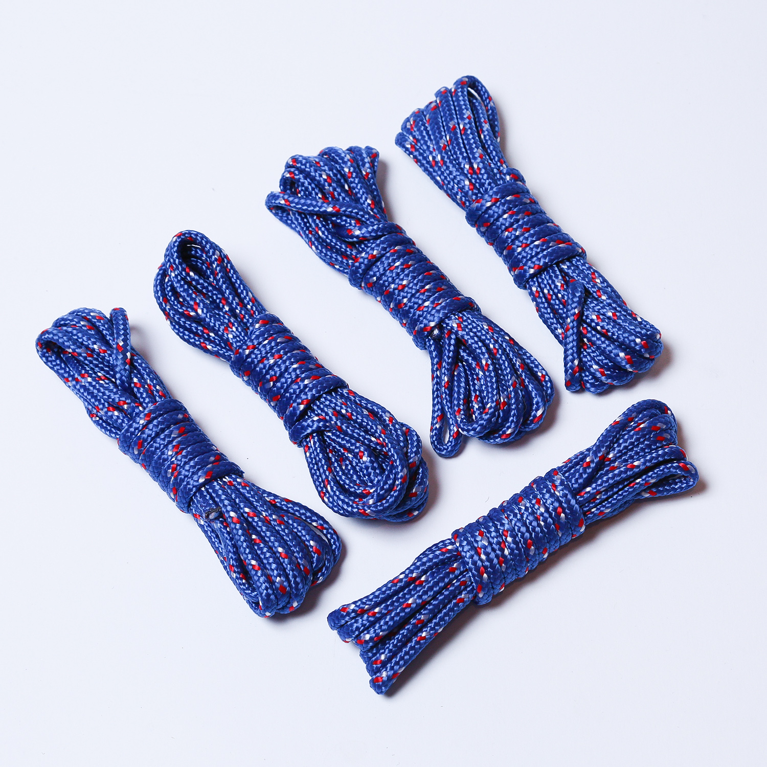 Bild von Allzweckseile 5 Stck. - Kunststofffaser - Länge: 3m - Stärke: 4mm - blau