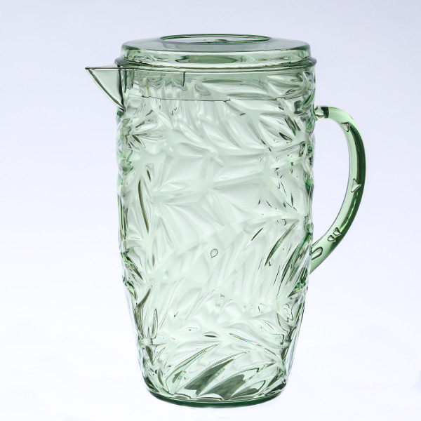 Bild von Kanne mit Deckel - Karaffe - Kunststoff - 2,6l - mit Blattmuster - ...