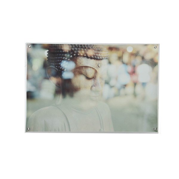 Bild von Garten Poster BUDDHA - Dekobild - 60 x 90cm - 4 Edelstahlringe - für Außen