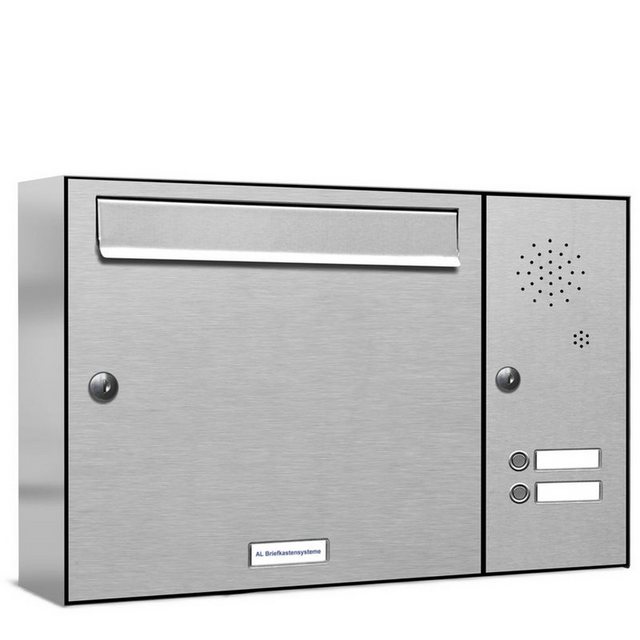 Bild von AL BRIEFKASTENSYSTEME Briefkasten »Premium«, (BxH): 53.1 x 34.5cm, Anzahl Schlitze: 1, Aufputzmontage - silberfarben