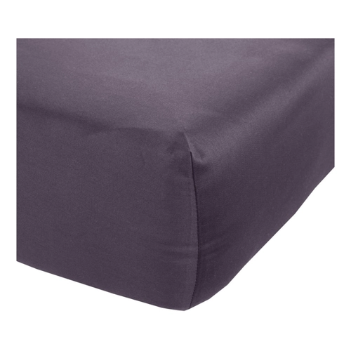 Bild von Bettwäsche mit Stil Mako Satin Spannbettlaken (100 cm x 200 cm, Matratzenhöhe 21-30 cm, Lila)