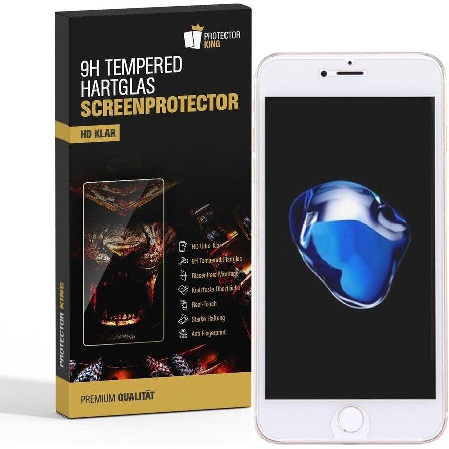 Bild von Protectorking 1x echtes Tempered 9H Panzerhartglas 3D KLAR (1 Stück, Apple iPhone 7 Plus), Smartphone Schutzfolie