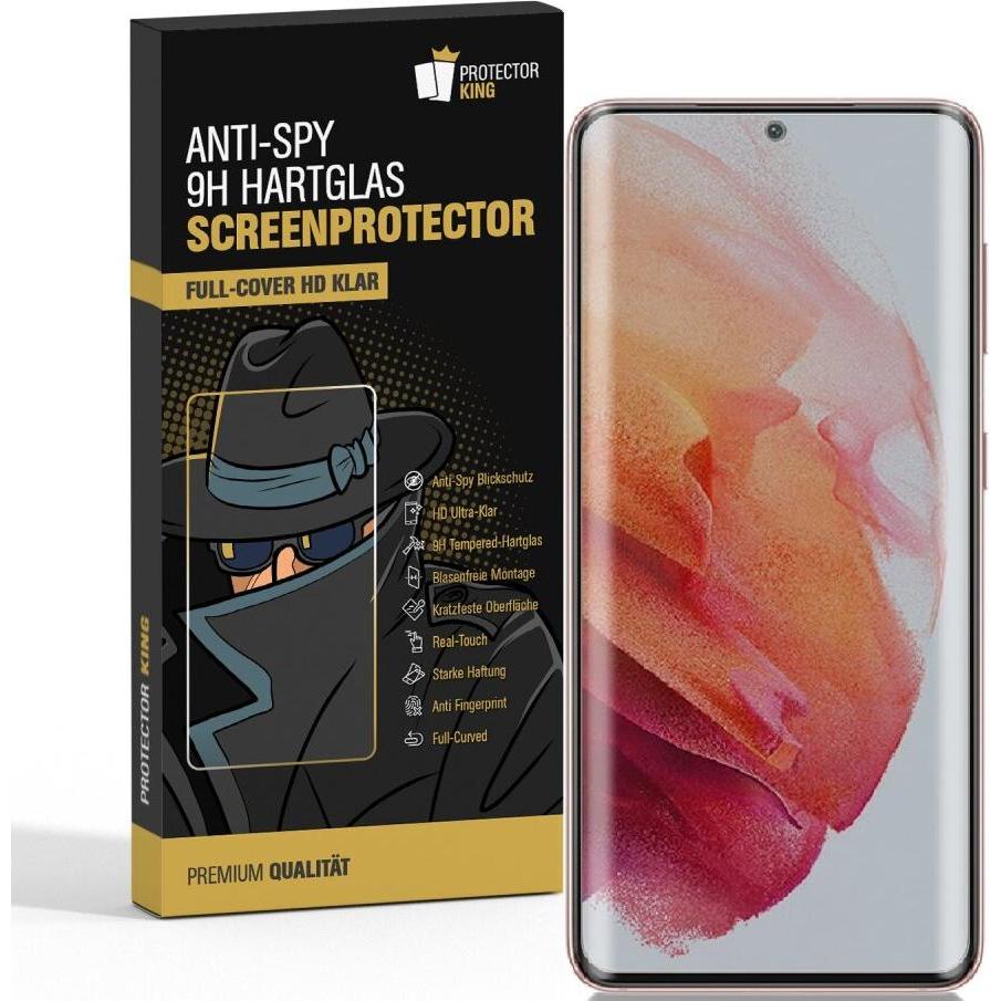 Bild von Protectorking 1x Echtes Tempered 9H Panzerhartglas Blickschutz (1 Stück, Samsung Galaxy S21 Ultra), Smartphone Schutzfolie