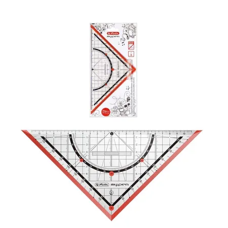 Bild von Herlitz Geodreieck Herlitz Geometriedreieck "my.pen" / 25cm / mit Griff / Farbe: rot