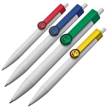 Bild von Macma Kugelschreiber 4x Druckkugelschreiber / mit Smile Gesicht / 4 verschiedene Farben