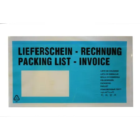 Bild von DM-Folien Versandtasche 100 Lieferscheintaschen / DIN lang / "Lieferschein-Rechnung" / Farbe: