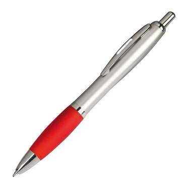 Bild von Macma Kugelschreiber 20 Kugelschreiber / mit satiniertem Gehäuse / Farbe: silber-rot