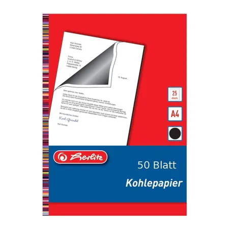 Bild von Herlitz Geschäftspapier 50 Blatt Herlitz Kohlepaier / Durchschlagpapier / schwarz / A4