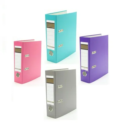 Bild von Livepac Office Aktenordner 4x Ordner / DIN A5 / 75mm / Farbe: je 1x pink, türkis, lila und grau