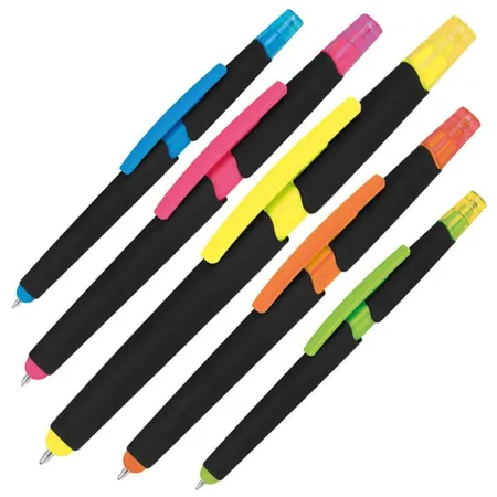 Bild von Macma Kugelschreiber 5 Touchpen Kugelschreiber mit Textmarker / 5 verschiedene Farben