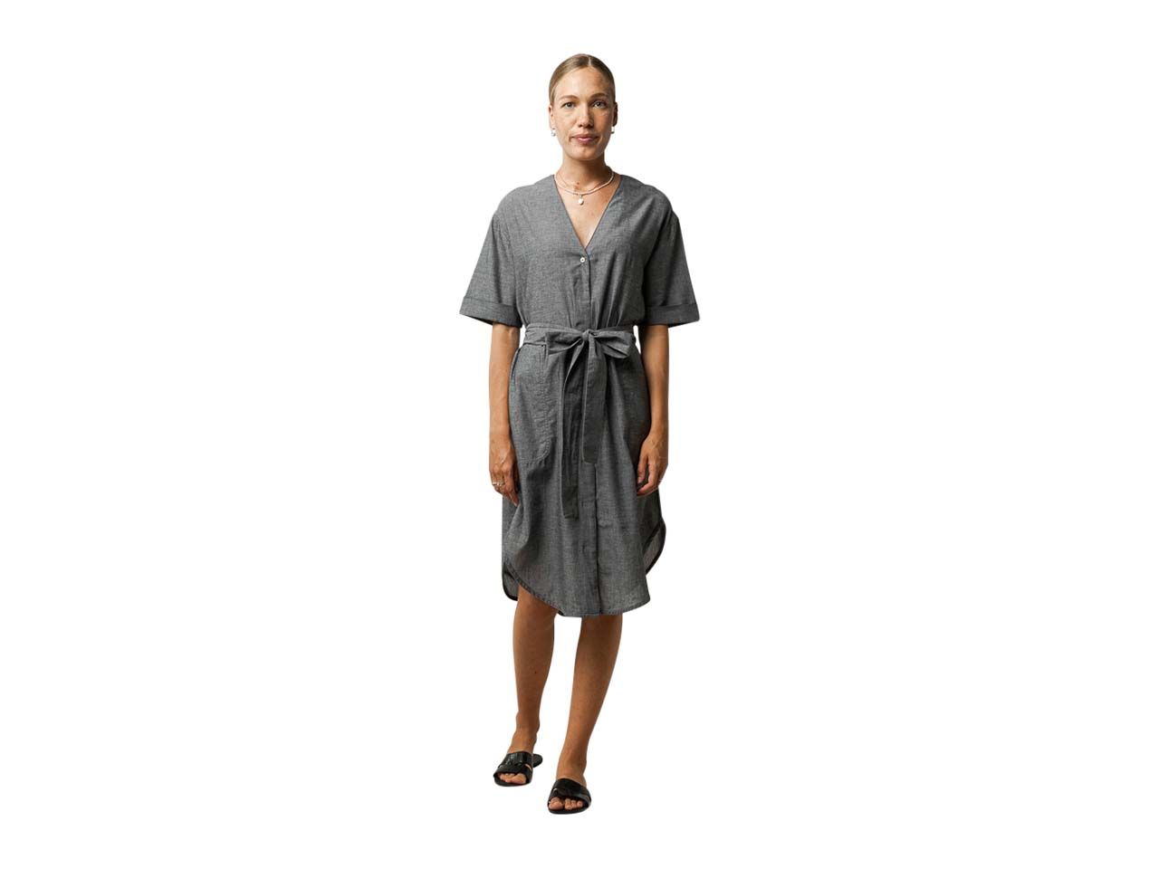 Bild von MELA Bio-Damen-Blusenkleid "KAREENA" grau melange, Gr. M