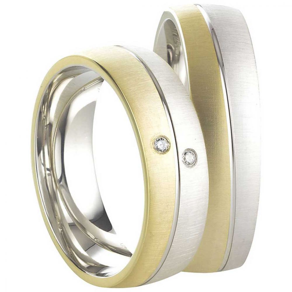 Bild von Gravierbare bicolor Silberringe SR560-SR561
