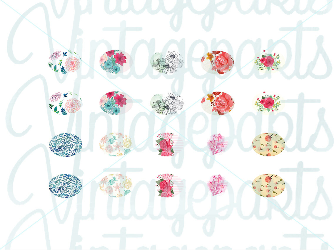 Bild von Motivbogen "Blumenmeer" für 14 x10 mm Cabochons