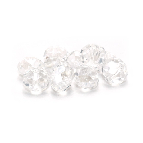 Bild von Vintageparts 10 Glasschliffperlen in glasklar, 12 mm für DIY-Schmuck