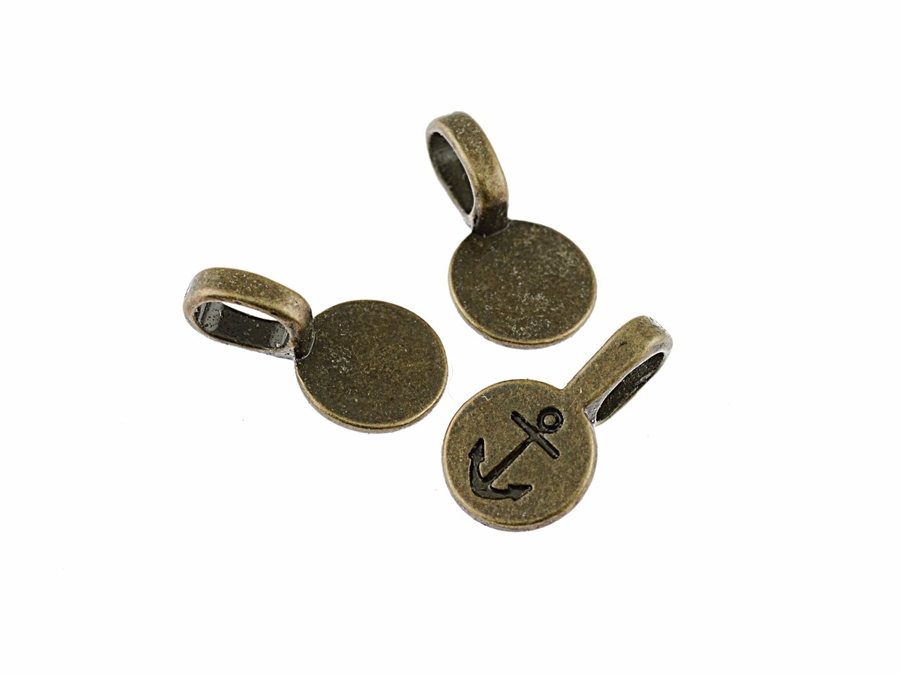 Bild von 6 Collierschlaufen "Anker Ahoi!" in antik bronzefarben, 18 mm