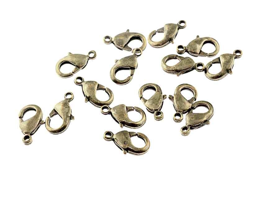 Bild von 10 Karabiner aus Messing in antik bronzefarben
