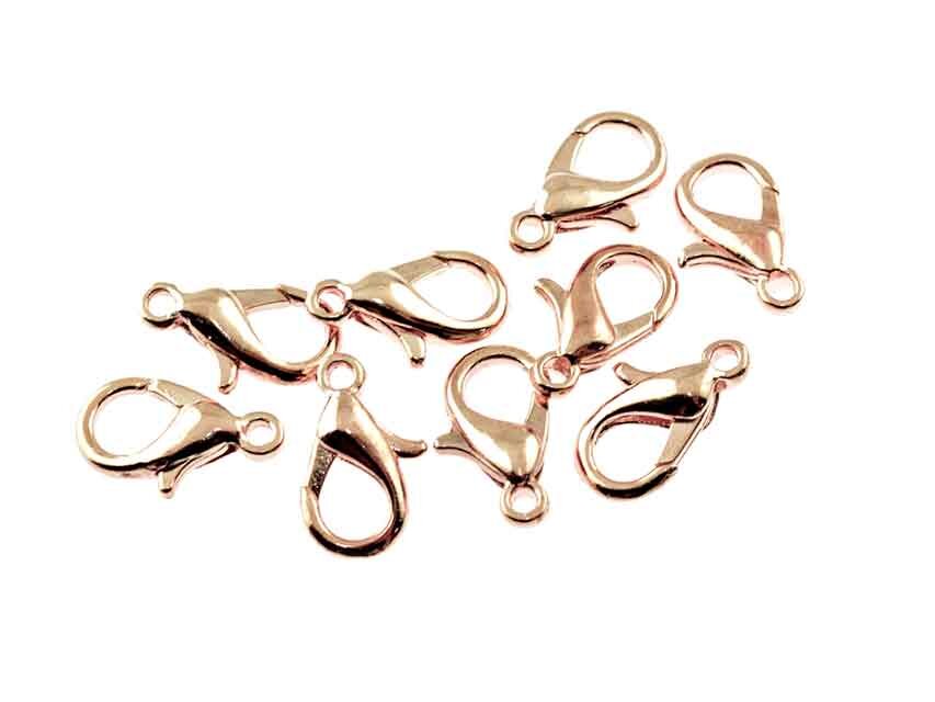 Bild von 10 Karabinerverschlüsse in roségoldfarben, 12 mm