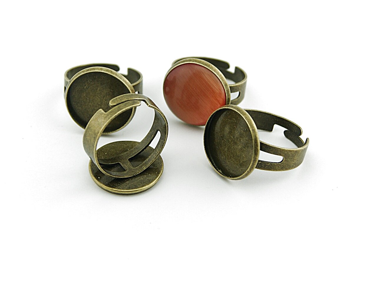 Bild von 2 Ringrohlinge in antik Bronze für 16 mm Cabochon