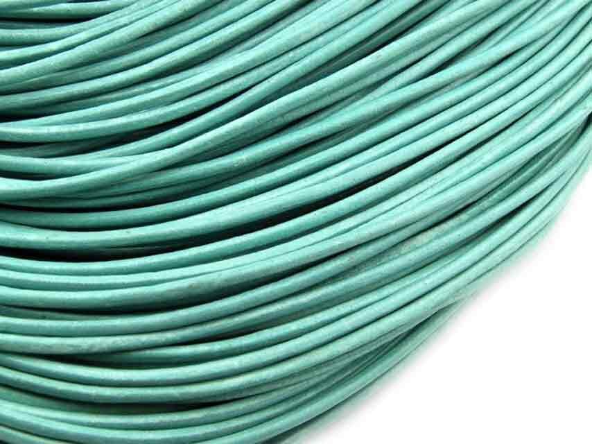 Bild von 2 m echtes Lederband aqua 2 mm