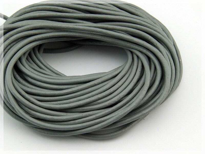 Bild von 2 m echtes Lederband grau 2 mm