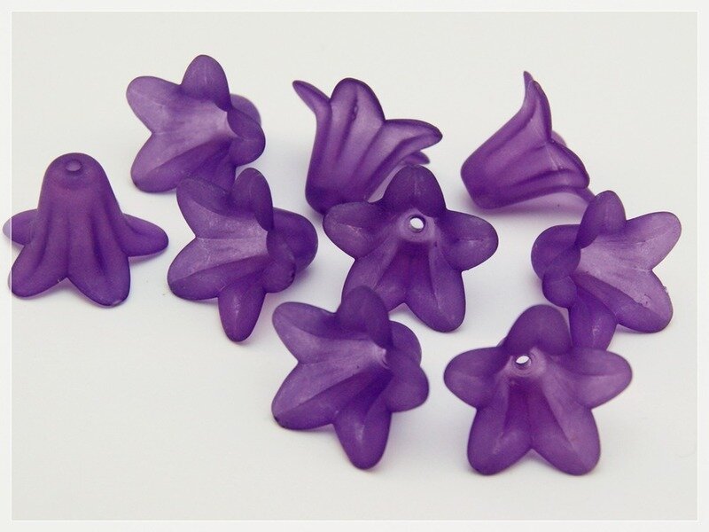 Bild von 10 Blüten in violett gefrostet, 18 mm