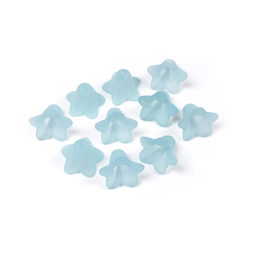 Bild von Vintageparts Blüten in Pastellblau gefrostet – 16 mm, 10 Stück