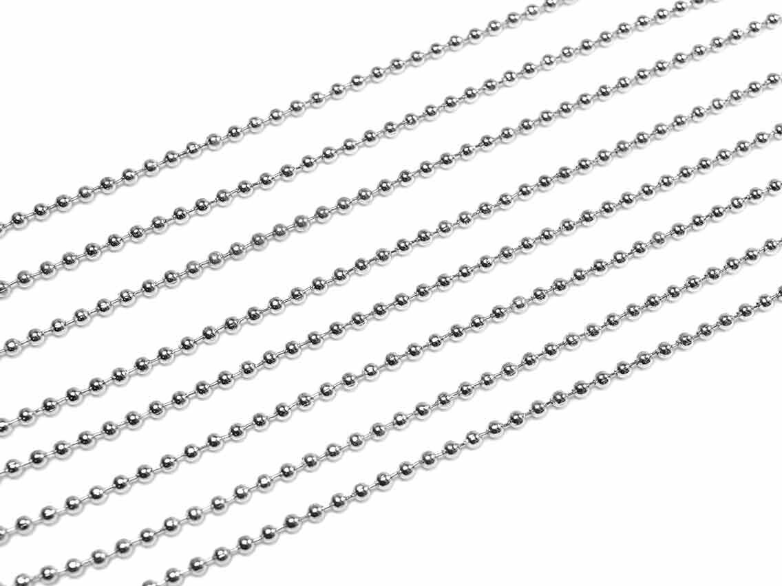 Bild von Kugelkette in platinfarben 2,4 mm 2 m