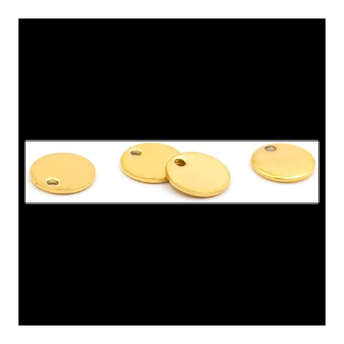 Bild von Anhänger als Plättchen aus 304 Edelstahl in goldfarben - 8 mm, 4 Stück