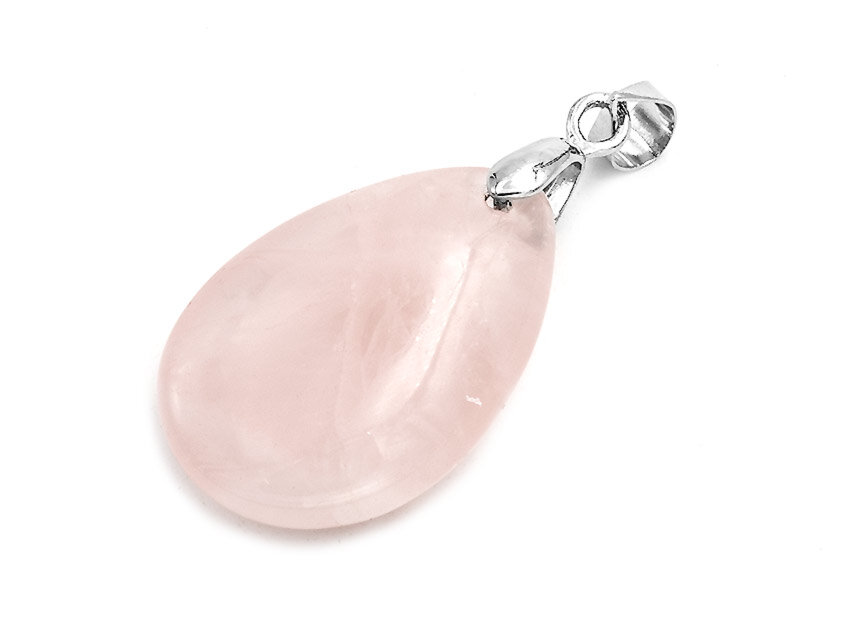 Bild von tropfenförmiger Angänger aus Rosenquarz 1 Stück