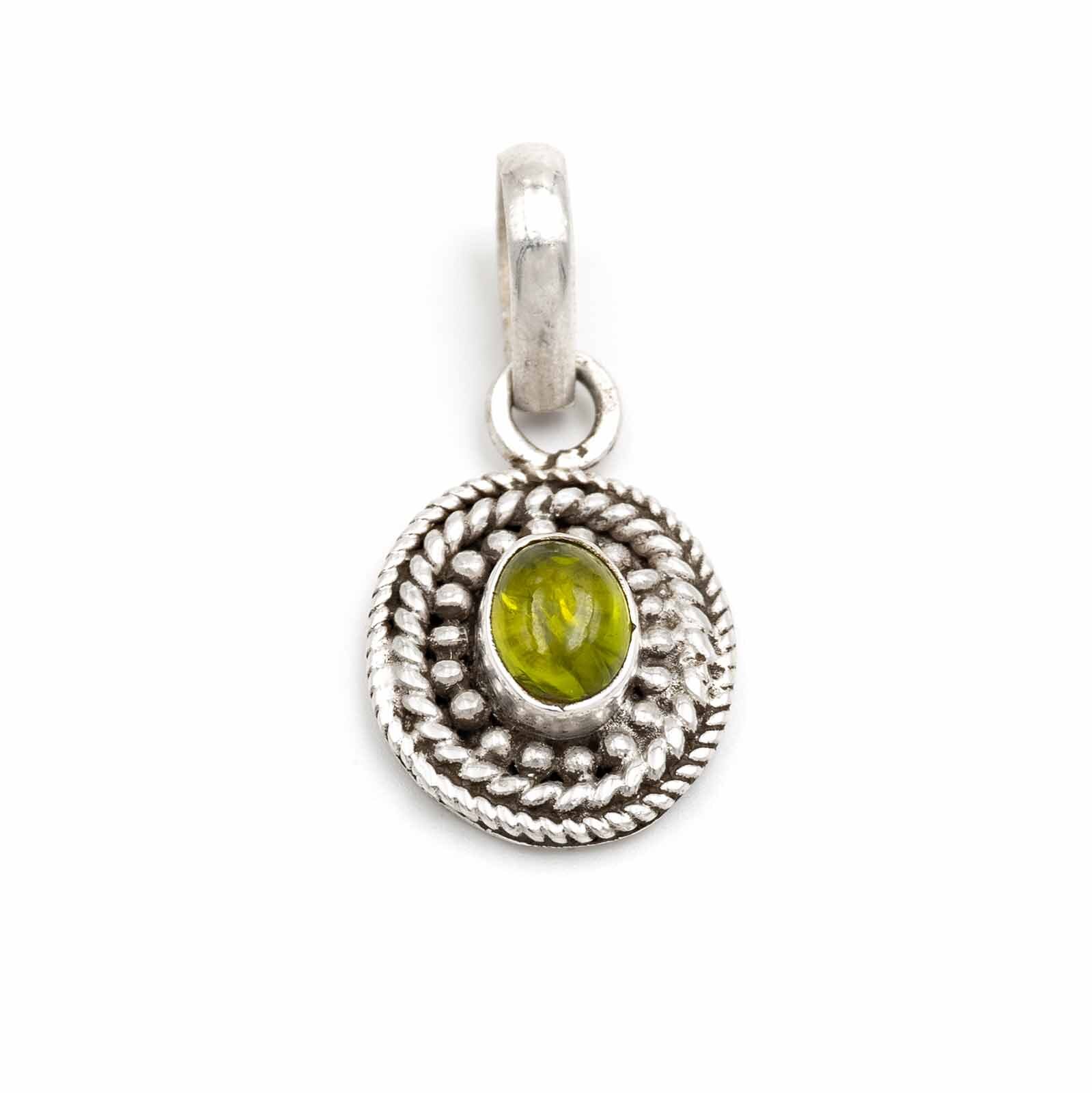 Bild von Vintageparts Anhänger Peridot aus 925 Silber 1 Stück zum Schmuck selber basteln