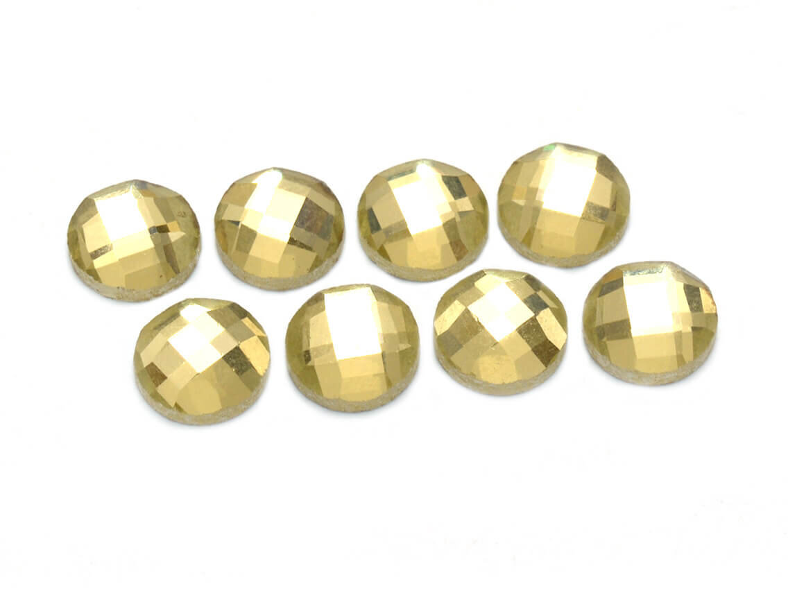 Bild von Glasschliffcabochons in gelb 8 mm 8 Stück
