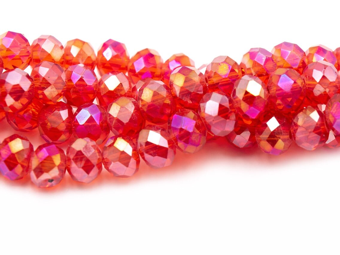 Bild von Glasschliffperlen in rot 6x4 mm 50 Stück