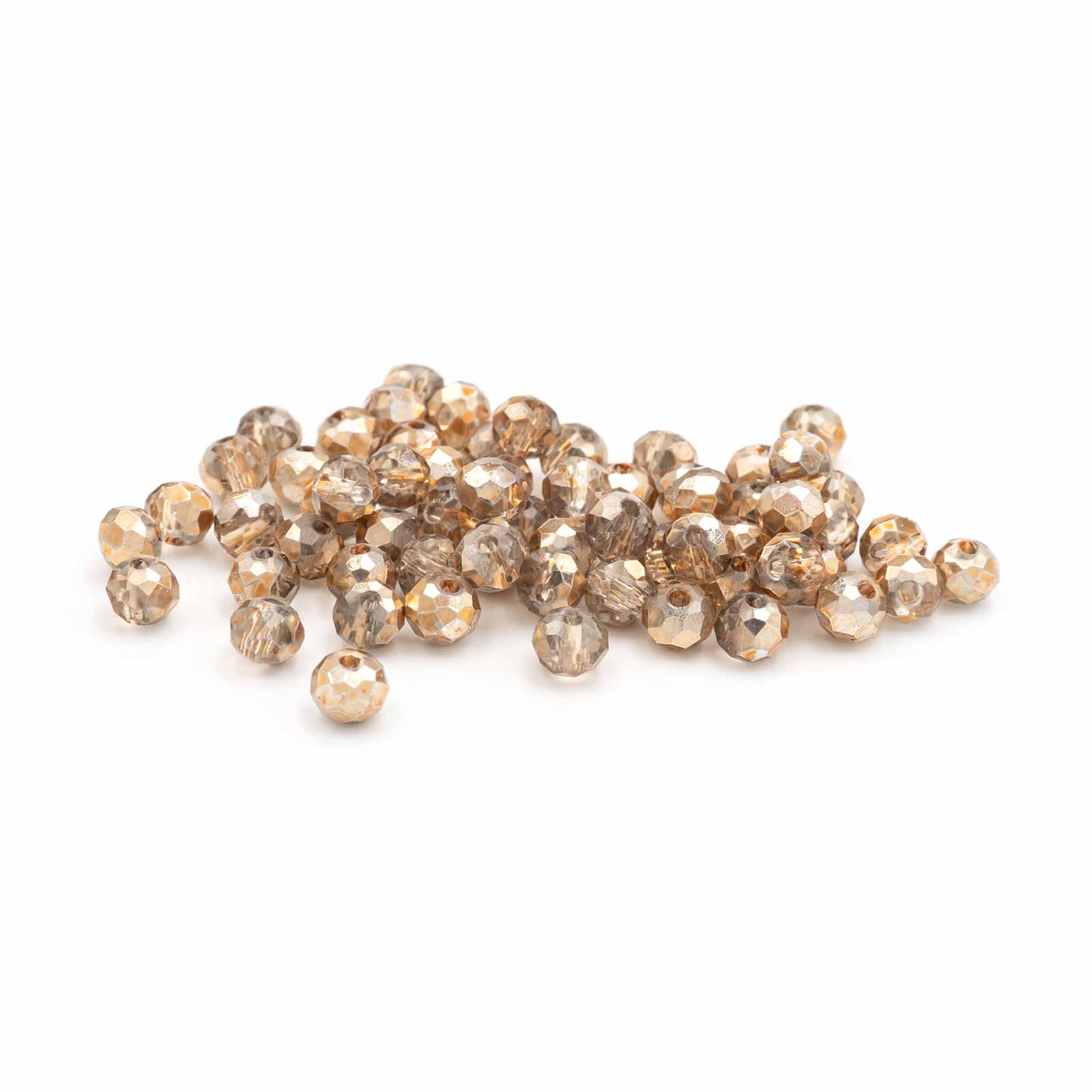 Bild von Glasschliffperlen in beige 4x3mm 50 Stück