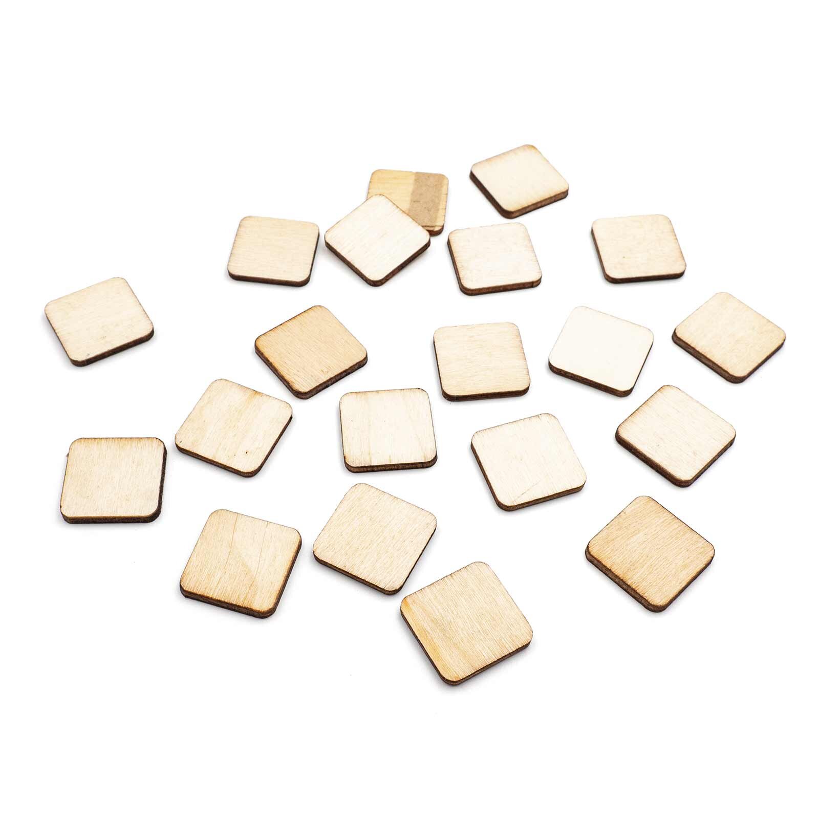 Bild von quadratische Holzplättchen 20mm 20 Stück