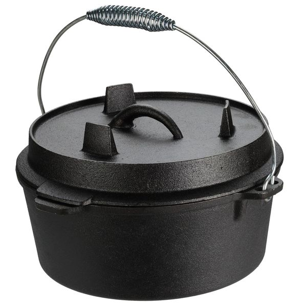 Bild von Neuetischkultur Kochtopf Grilltopf rund, Gusseisen (Stück, 1-tlg., 1 Grilltopf), Grilltopf rund