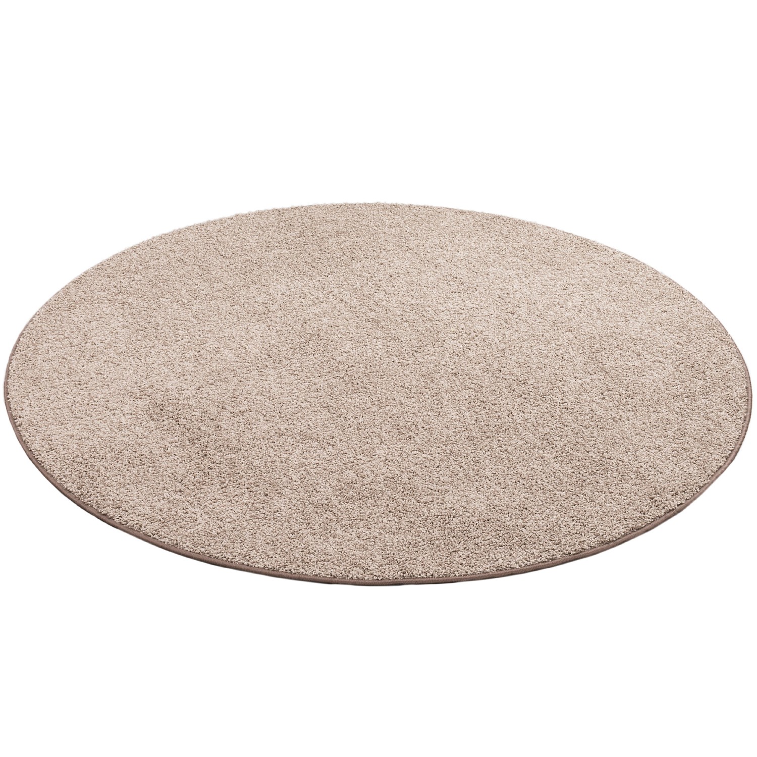Bild von Snapstyle Hochflor Velours Teppich Mona Rund Taupe 160x160cm