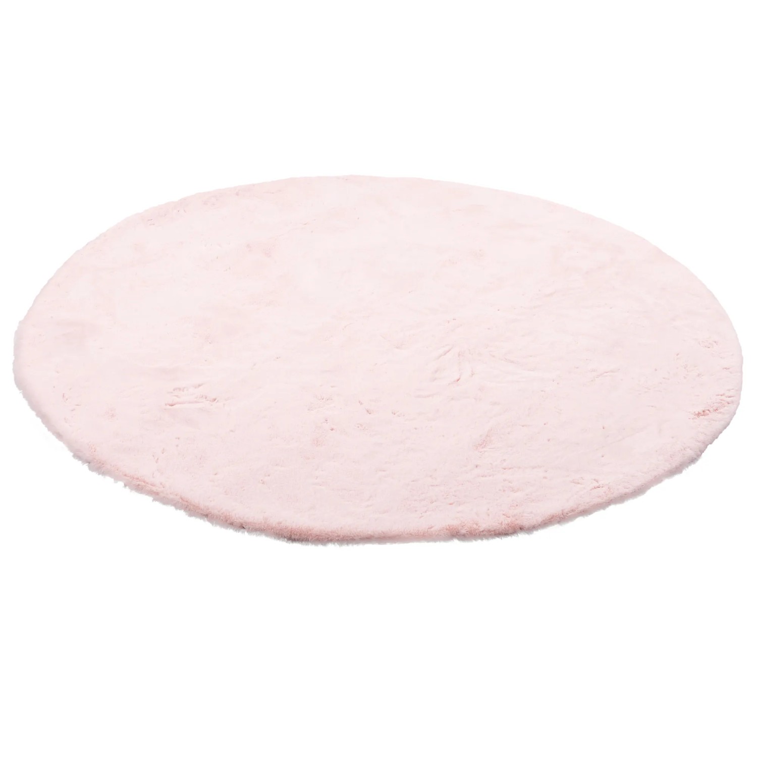 Bild von Pergamon Luxus Super Soft Fellteppich Plush Rund Rosa 120x120cm