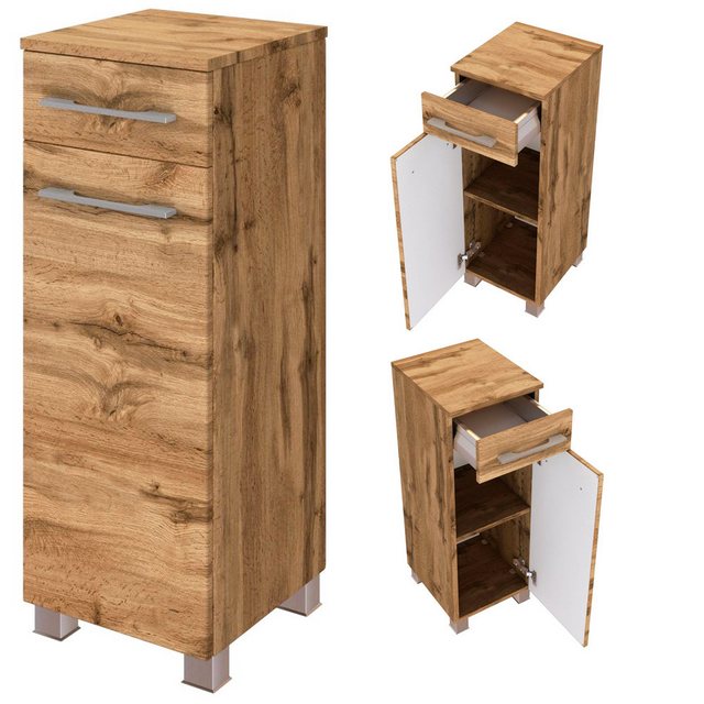 Bild von Lomadox Unterschrank LOUNY-03 Badezimmer Schrank Eiche modern Seitenschrank Badschrank 30/79/35 cm