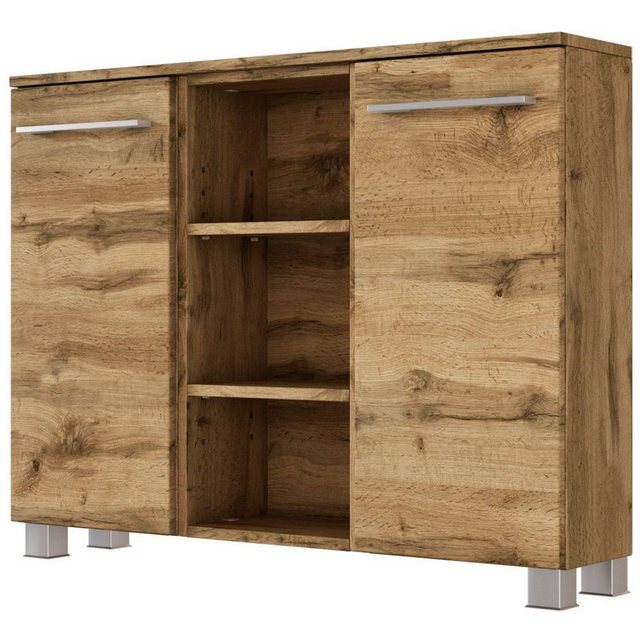 Bild von Lomadox Sideboard LOUNY-03, Badschrank Badkommode Badezimmer Schrank Eiche 90/66/20 cm