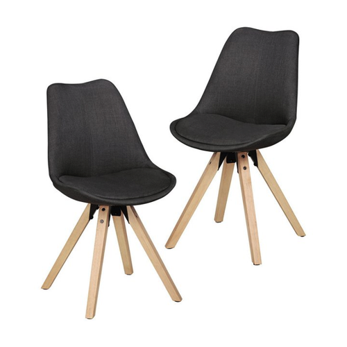 Bild von Lomadox Esszimmerstuhl im Retro-Design – 2er Set Anthrazit