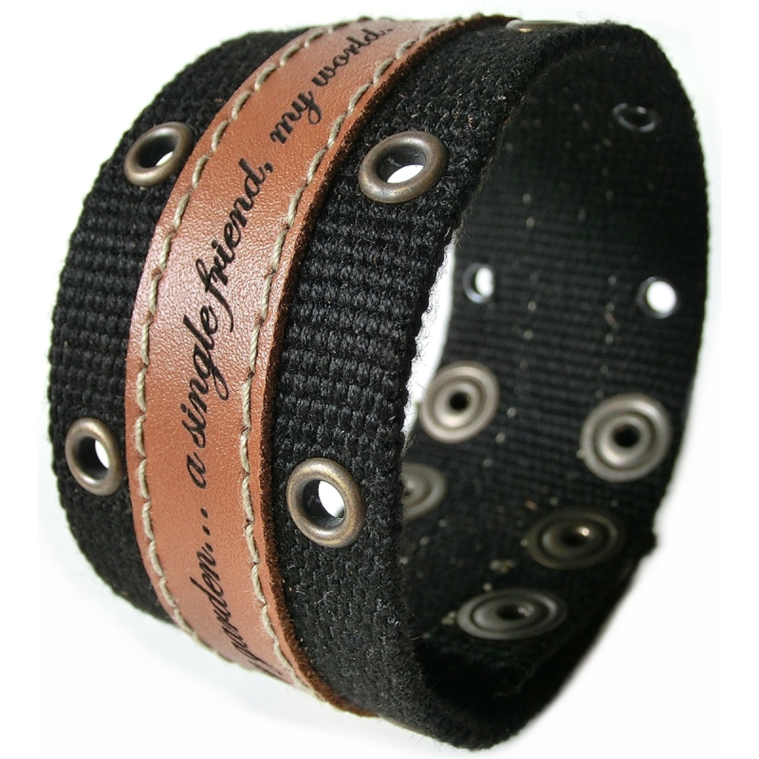 Bild von Gravur Textil/Lederarmband 4 cm breit